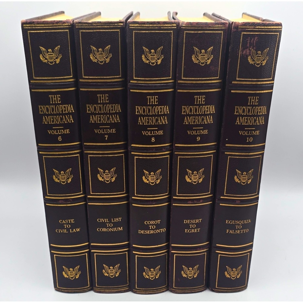 The Encyclopedia Americana Vol 6-10 Hardcover Illustrated Set (1953) Books